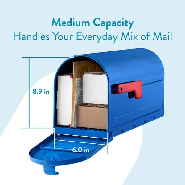 Architectural Mailboxes MB1 Blue, Medium, Steel, Post Mount