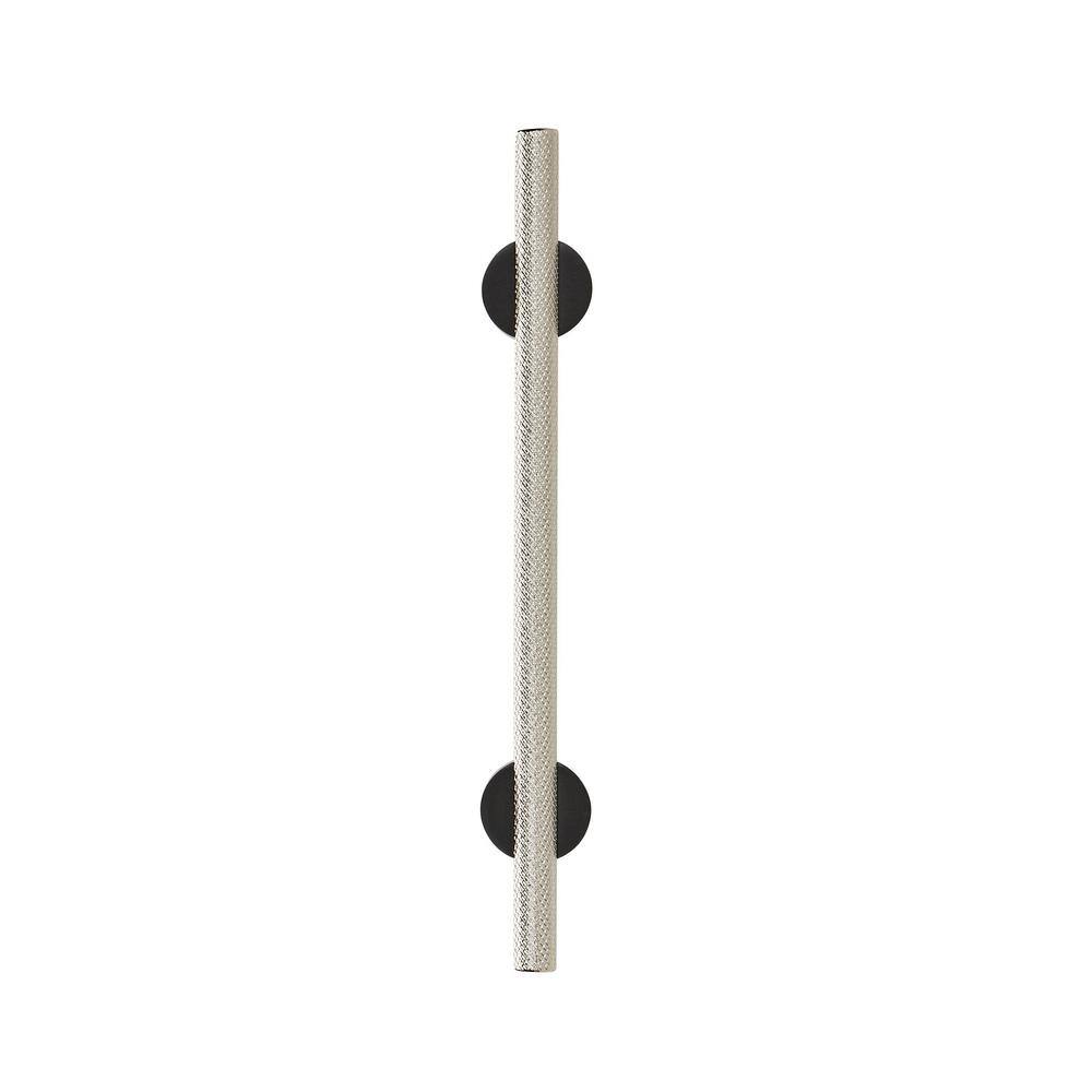 Polished Nickel and Matte Black Modern Bar Cabinet Pull