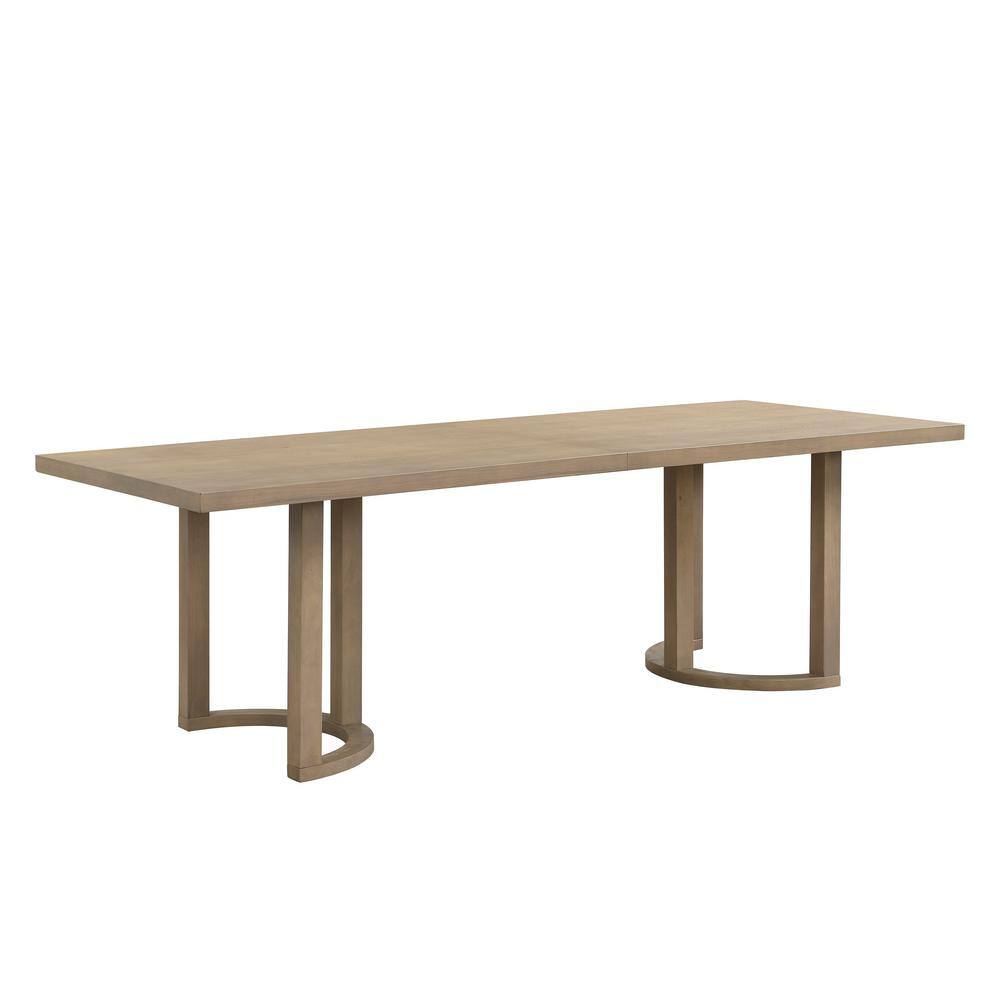 Evat Light Ash Wood Double Pedestal Rectangular Dining Table, Seats 8