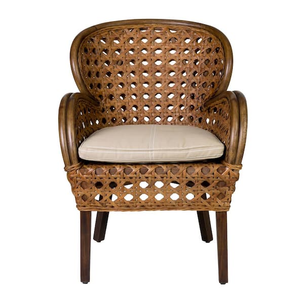 East At Main Margherita Brown Rattan Accent Chair