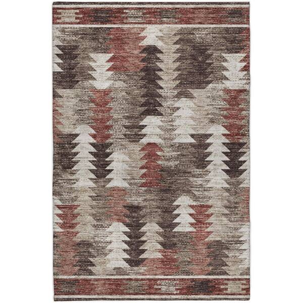 Dream Shag Premium Machine Washable Abstract ADS798 Chocolate 5 ft. x 7 ft. 6 in. Area Rug