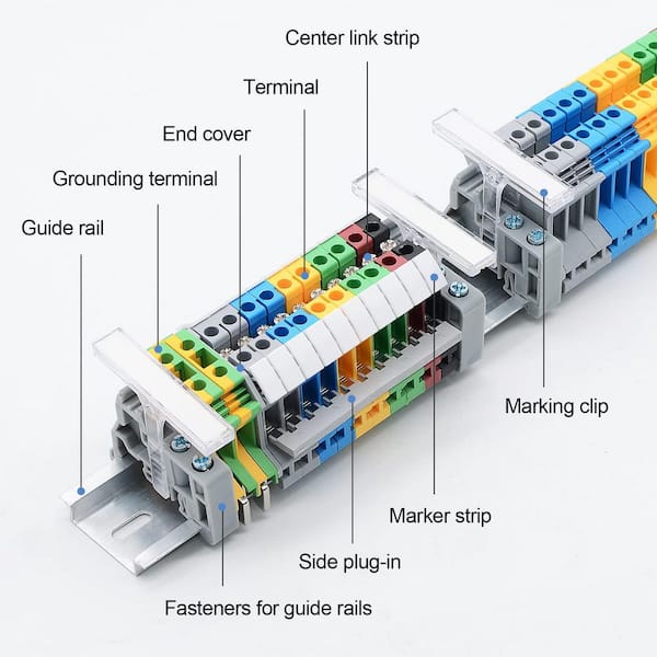Vrbgify - High-Quality Rail-Mounted Voltage High-Temperature Resistant Terminal Block, Terminal Connector, and Combined Terminal