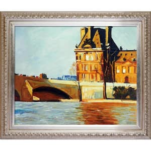 Les Pont Royal, 1909 by Edward Hopper Elegant Champagne Framed Abstract Oil Painting Art Print 26 in. x 30 in.
