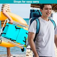 Winado Portable 2 Pack Mint Green Steel Folding Adjustable Headrest Beach Chair 929727832100