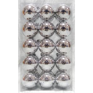 Holiday Traditions 2.3 in. Shinny Shatterproof Ornament in Silver (30-Count)