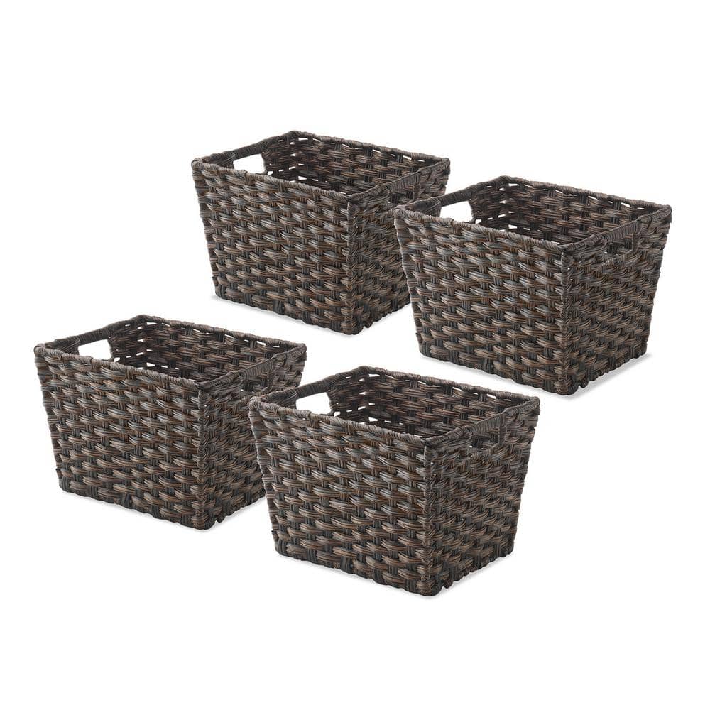 Split Rattique Storage Tote (Set of 4)
