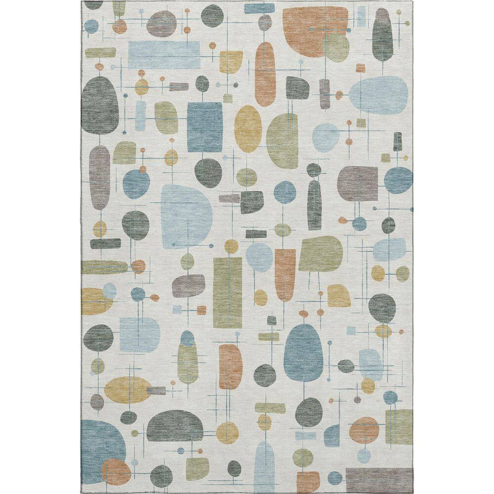 Mayfield Premium Machine Washable Abstract AMF2393 Ivory 8 ft. x 10 ft. Area Rug price history on PriceWatchPro