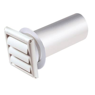 Louvered 4 in. White Hood with Air Tight Pipe Dryer Vent