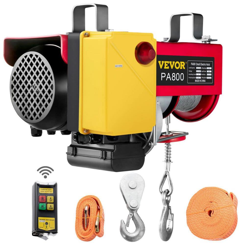 VEVOR Electric Hoist 1800 lbs. Steel Electric Winch Lift 110-Volt With  Wireless Remote Control For Lifting in Factories DDHLWXYK1800B0001V1 - The  Home