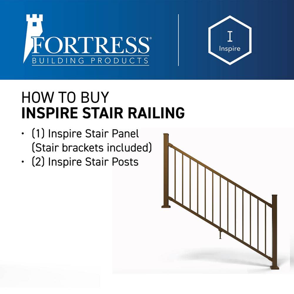 Brown Aluminum 48-inch Exterior Stair Railing Panel
