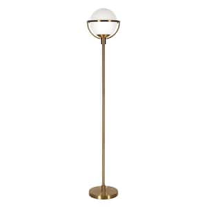 Cieonna 69 in. Brass Globe and Stem Floor Lamp