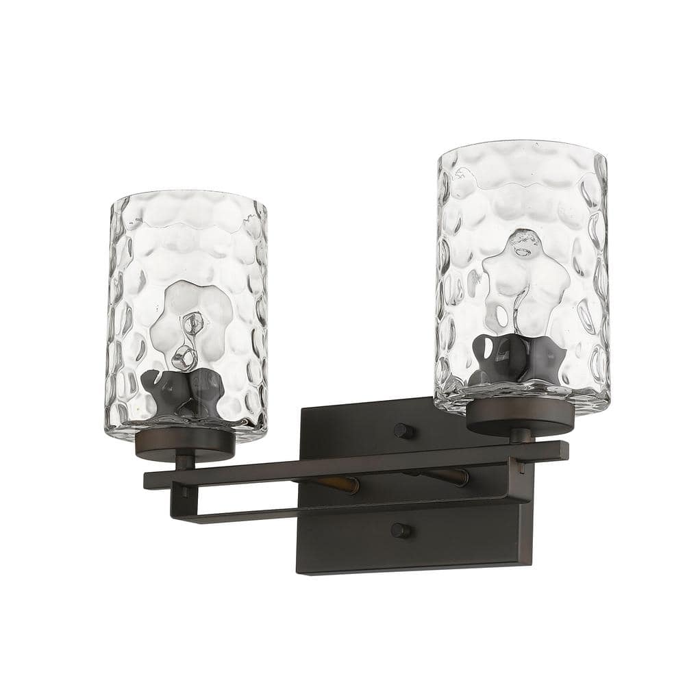 Livvy 15" Bronze Cylinder Dimmable Vanity Light