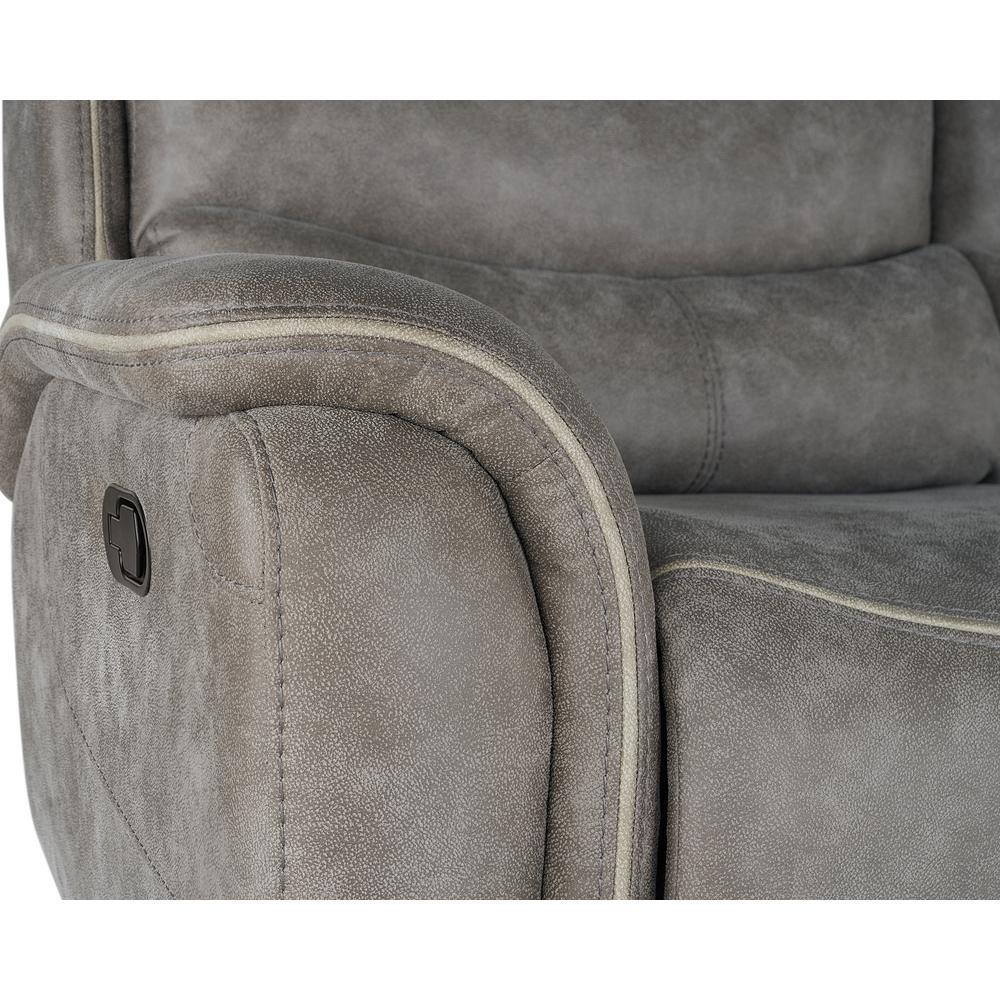 Kamari Gray Fabric Reclining Loveseat with Cup Holder