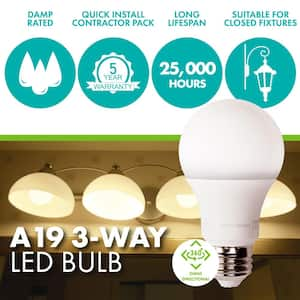 40/60/100-Watt Equivalent A19 3-Way LED Light Bulb, 2700K Soft White, 4-pack