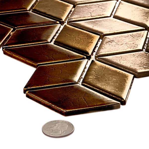 Merola Tile Hudson Rhombus Gold 10 in. x 12 in. Porcelain Floor