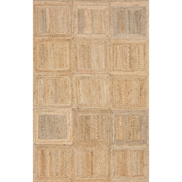 nuLOOM Natural 4 ft. x 6 ft. Verena Casual Farmhouse Jute Area Rug