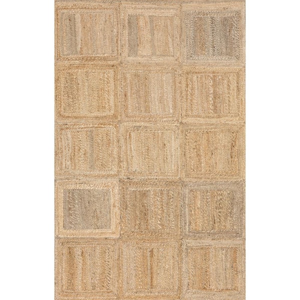 nuLOOM Verena Casual Farmhouse Jute Natural 5 ft. x 8 ft. Area Rug