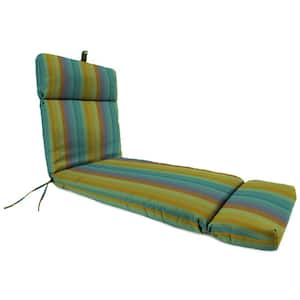 Sunbrella 72 in. x 22 in. Astoria Lagoon Multicolor Stripe Rectangular French Edge Outdoor Chaise Lounge Cushion