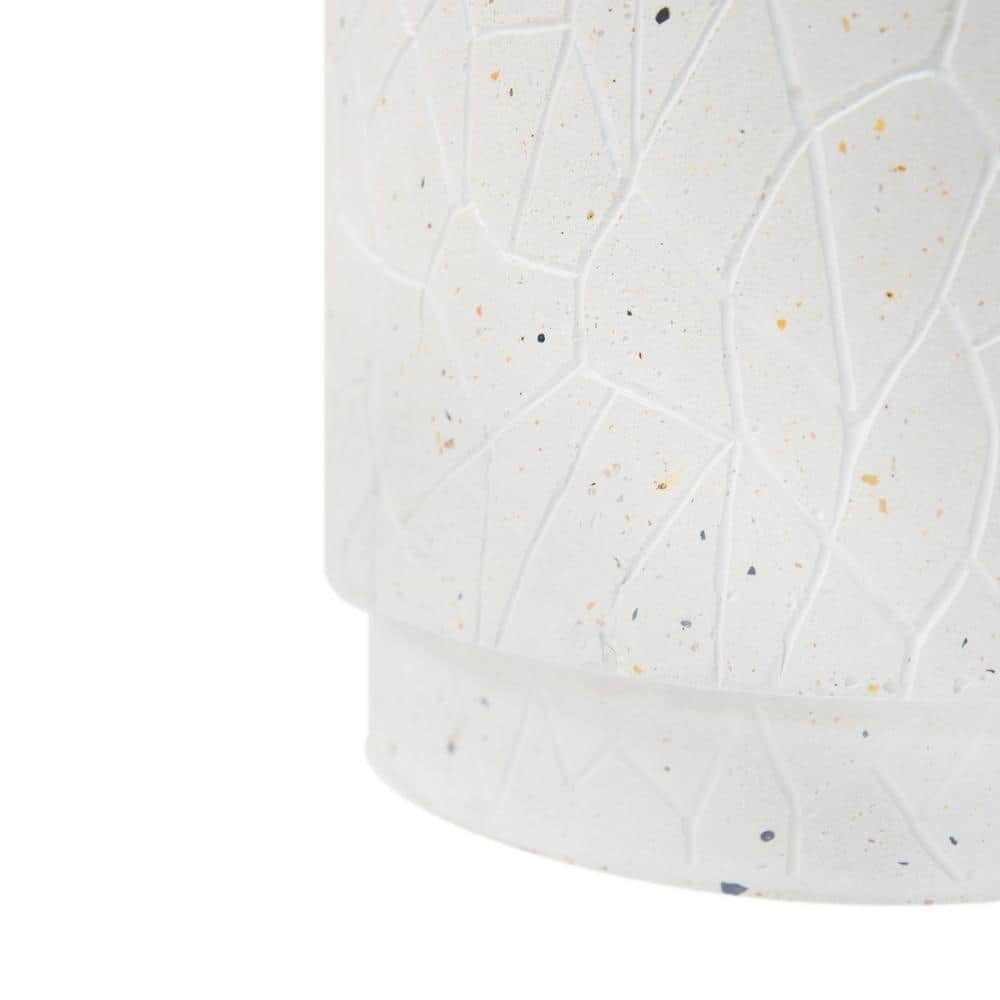 White Terrazzo Concrete Cylindrical Outdoor Side Table