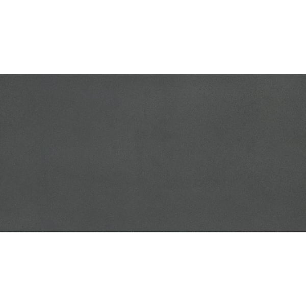 EMSER TILE BB Concrete Black 14.65 in. x 29.41 in. Matte Concrete Look Porcelain Floor and Wall Tile (11.964 sq. ft./Case)