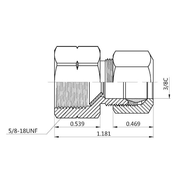 3/8 in. Flare x 3/8 in. OD Compression Brass Adapter Fitting