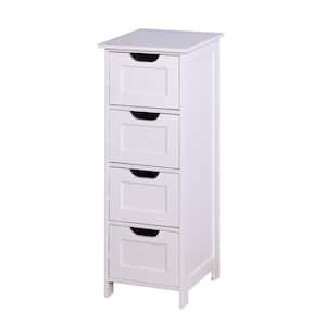11.8 in. W x 11.8 in. D x 32.3 in. H MDF Free Standing Bathroom Storage Linen Cabinet Cupboard with 4 Drawers in White