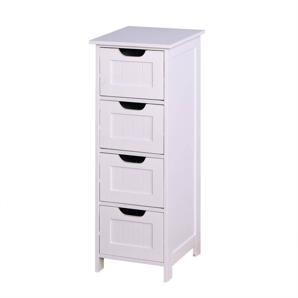 Humphery 11.8'' W x 32.5'' H x 11.8'' D 4-Drawer Free-standing Bathroom  Linen Cabinet, White