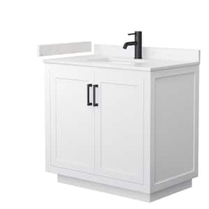 Miranda 36 in. W x 22 in. D x 33.75 in. H Single Sink Bath Vanity in White with Carrara Cultured Marble Top