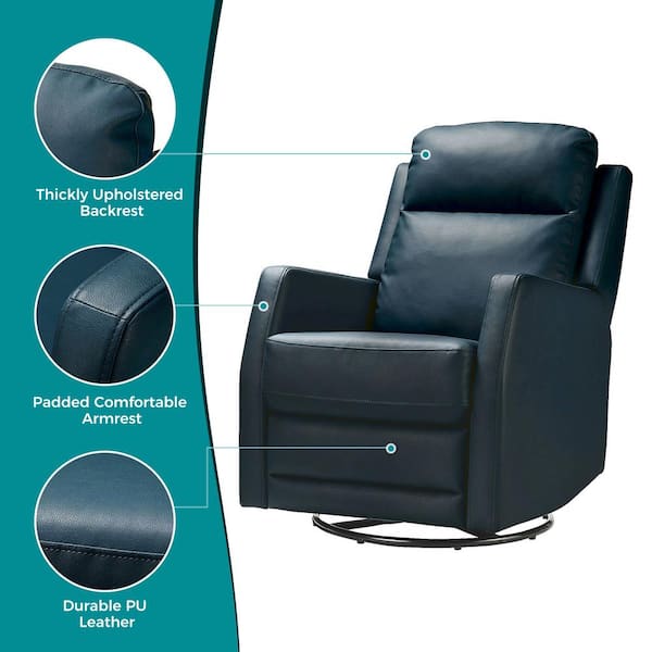 JAYDEN CREATION Coral Classic Navy Upholstered Rocker Wingback