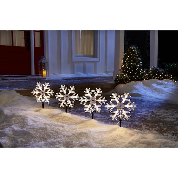 New Christmas LED Snowflake Window Light Cool White Warm White Multi Colours Dec 