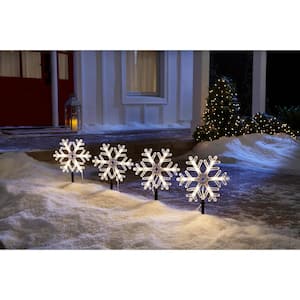 10 in Snowflake Pathway Light 4 Pack