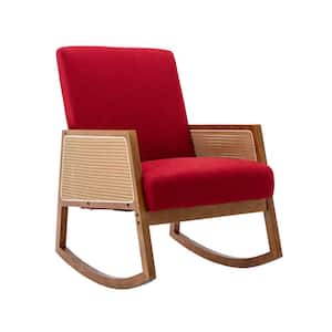 Red Comfortable Rocking Chair Living Room Chair