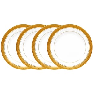 Crestwood Gold 6.25 in. (Gold) Porcelain Bread and Butter Plates, (Set of 4)