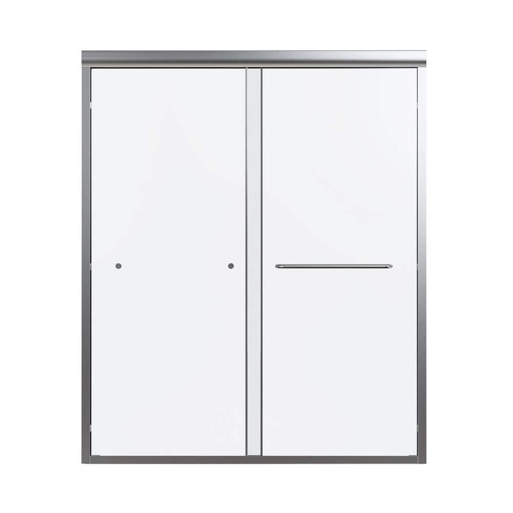 56-60 in. W x 72 in. H Double Sliding Semi-Frameless Bypass Shower Door in Chrome with 1/4 in. (6 mm) Tempered Glass price history on PriceWatchPro