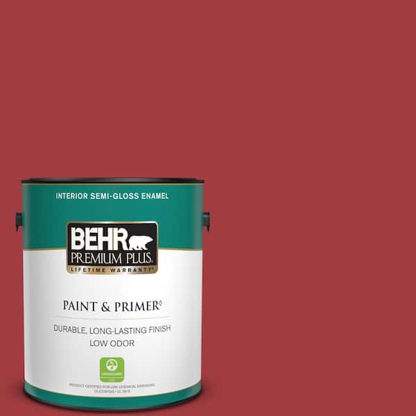 BEHR PREMIUM PLUS 1 gal. #S-G-150 Ruby Ring Semi-Gloss Enamel Low Odor Interior Paint & Primer