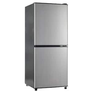 16.73 in. 3.6 cu. ft. Dual Zone Refrigerator in Brushed Gray Silver with LED Lighting and Adjustable Shelves