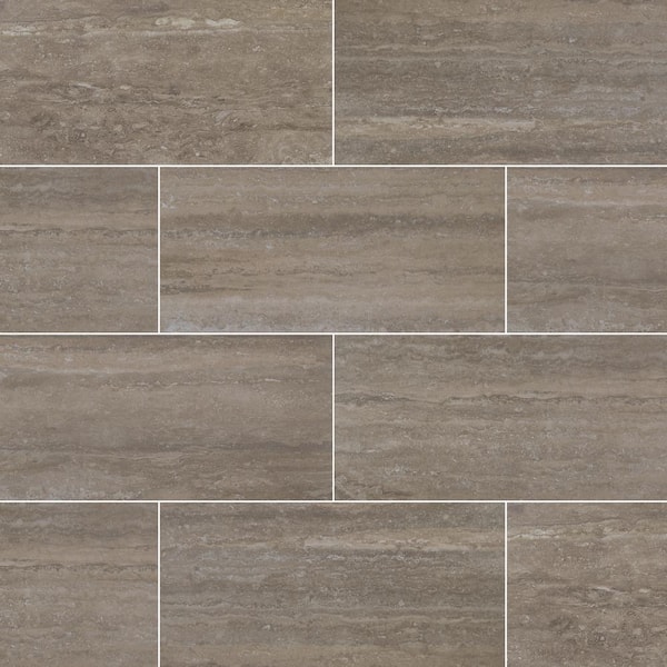 MSI Velenzia Noce 12 in. x 24 in. Matte Porcelain Travertine Look Floor and Wall Tile (16 sq. ft./Case)