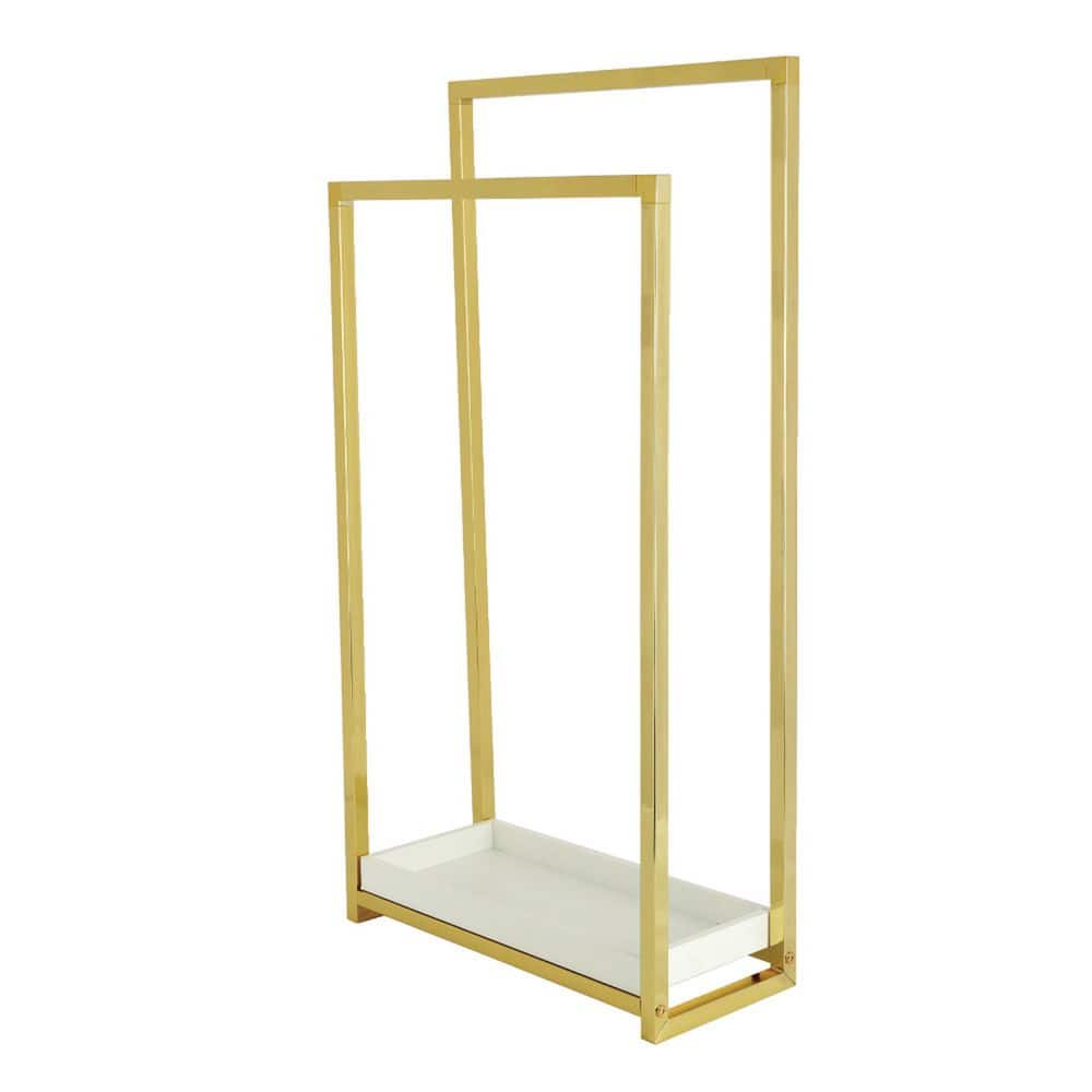 Edenscape 2-Bar Freestanding Towel Rack in Polished Brass price history on PriceWatchPro