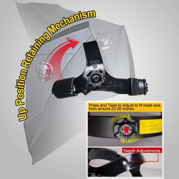 Antra Solar Power Auto Darkening Welding Helmet with Viewing Size