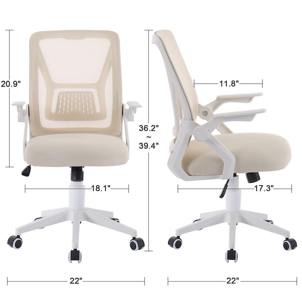 White Faux Leather Seat Swivel Adjustable Task Chair Fabric Back Steel Frame White Faux Leather Seat Swivel Adjustable Task Chair Fabric Back Steel Frame
