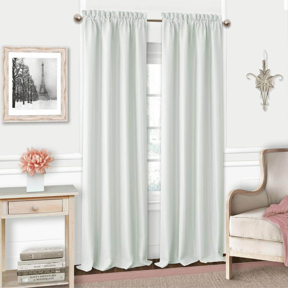 Pearl Gray Faux Silk Blackout Sill Length Drape Panel