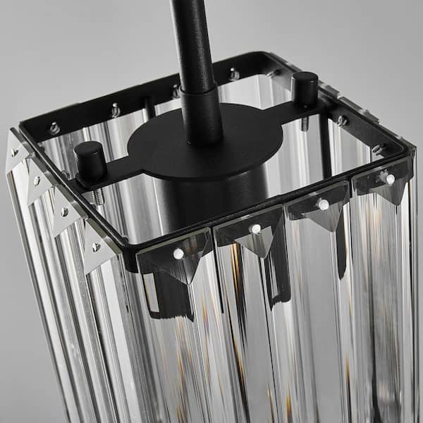 ZHLWIN Home Lighting 40-Watt 4-Lights Black Mini Crystal Rectangle