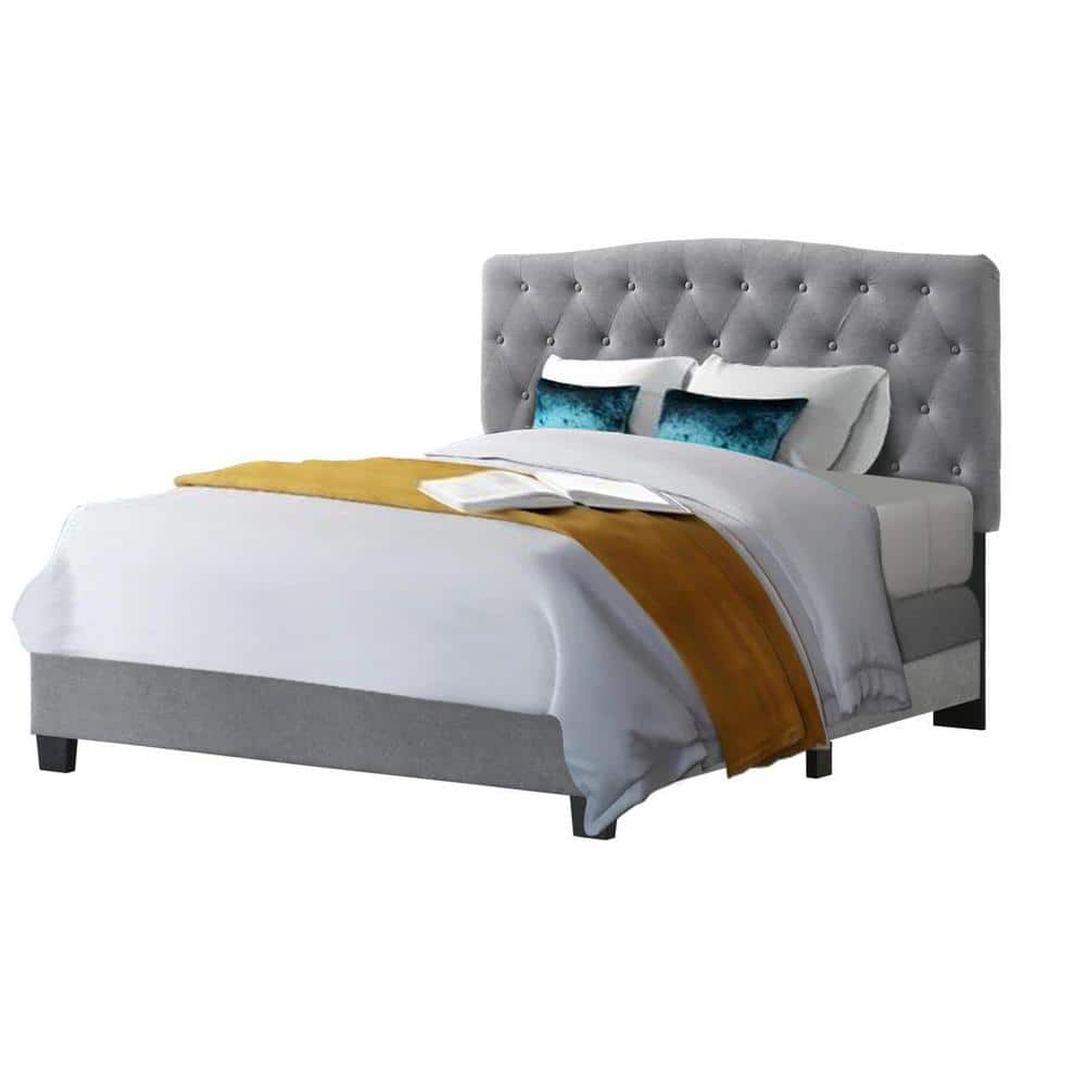 Belle Isle Furniture CAY22-0C00 Cape Velvet Upholstered Bed  Coral Grey - Full Size