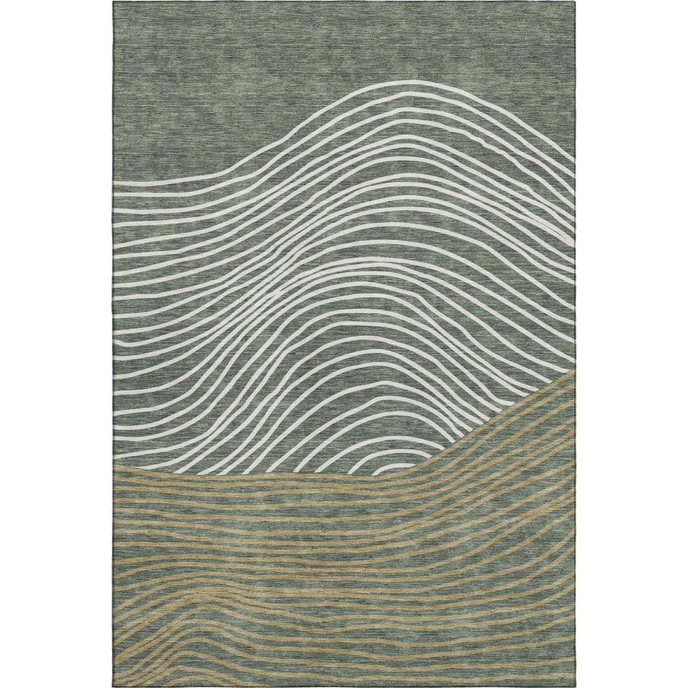 Mayfield Premium Machine Washable Abstract AMF2350 Basil 10 ft. x 14 ft. Area Rug price history on PriceWatchPro