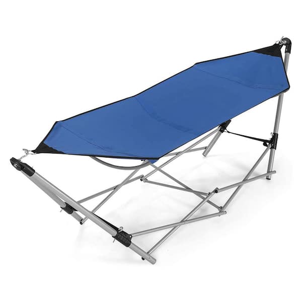 Alpulon 7.9 ft. Free Standing Bed Hammock in Blue with Stand