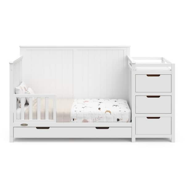Graco Hadley White 4-in-1 Convertible Crib and Changer with Drawer