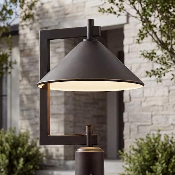 Ripley 1-Light Olde Bronze Aluminum Hardwired Waterproof Outdoor Post Light with No Bulbs Included (1-Pack)