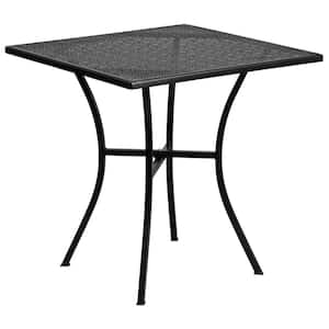 Black Square Metal Outdoor Bistro Table