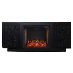 Delgrave 60 in. Smart Electric Fireplace with Media Storage in Black