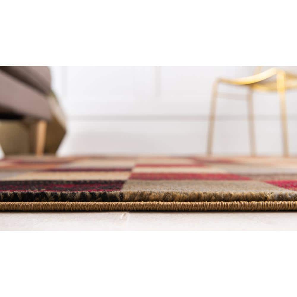 Braided Handmade Geometric Black Synthetic 8' x 10' Rug